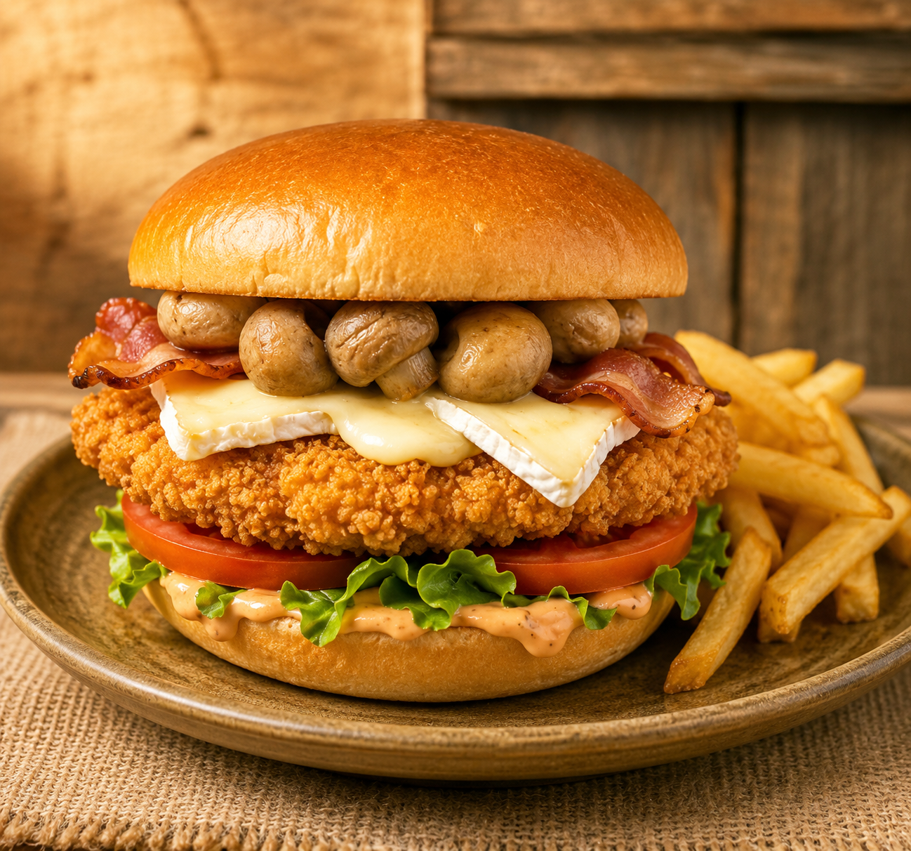 Hamburguesa champinon Pequeña Venecia